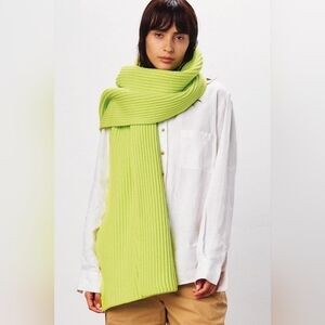 Mara Hoffman Lou Wool Scarf In Chartreuse New With Tags